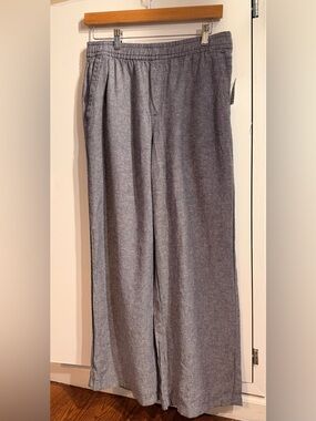 Old Navy Gray Wide-Leg Women's Linen-Style Pants